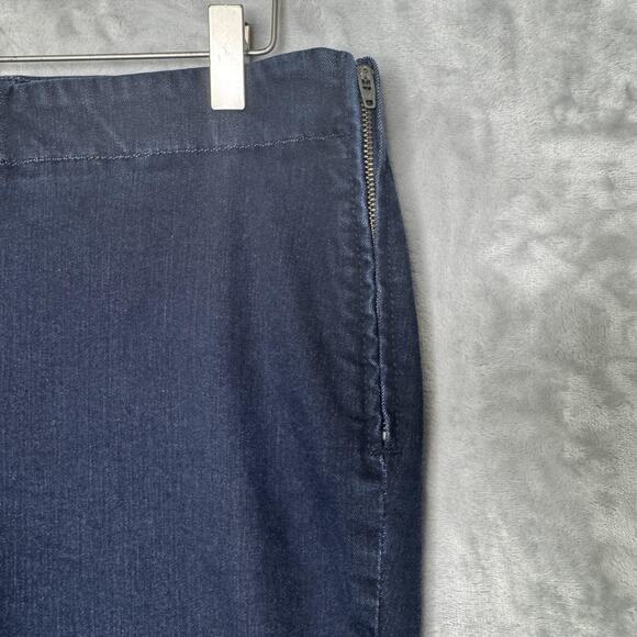 Talbots Pants Womens 10 Petite Blue Slim Ankle Side Zip Stretch Jeans Denim - Picture 3 of 11
